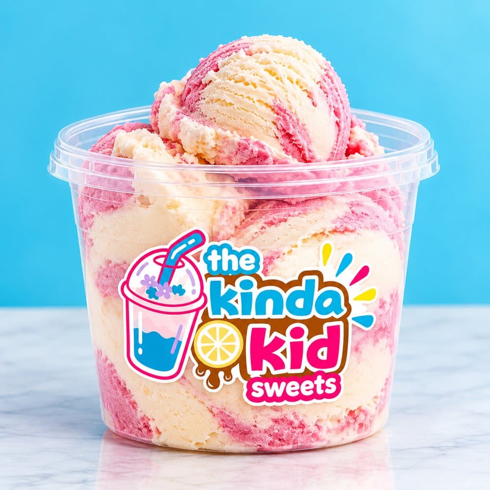 A 2L Kinda Kid Sweets ice cream tub